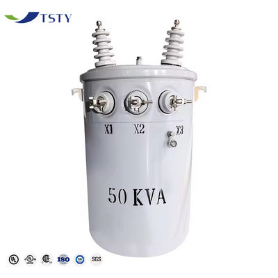 油で満たされたトランスフォーマー 50 kva 75 kva 単相ポリモントトランスフォーマー 4160Vから 240/120V